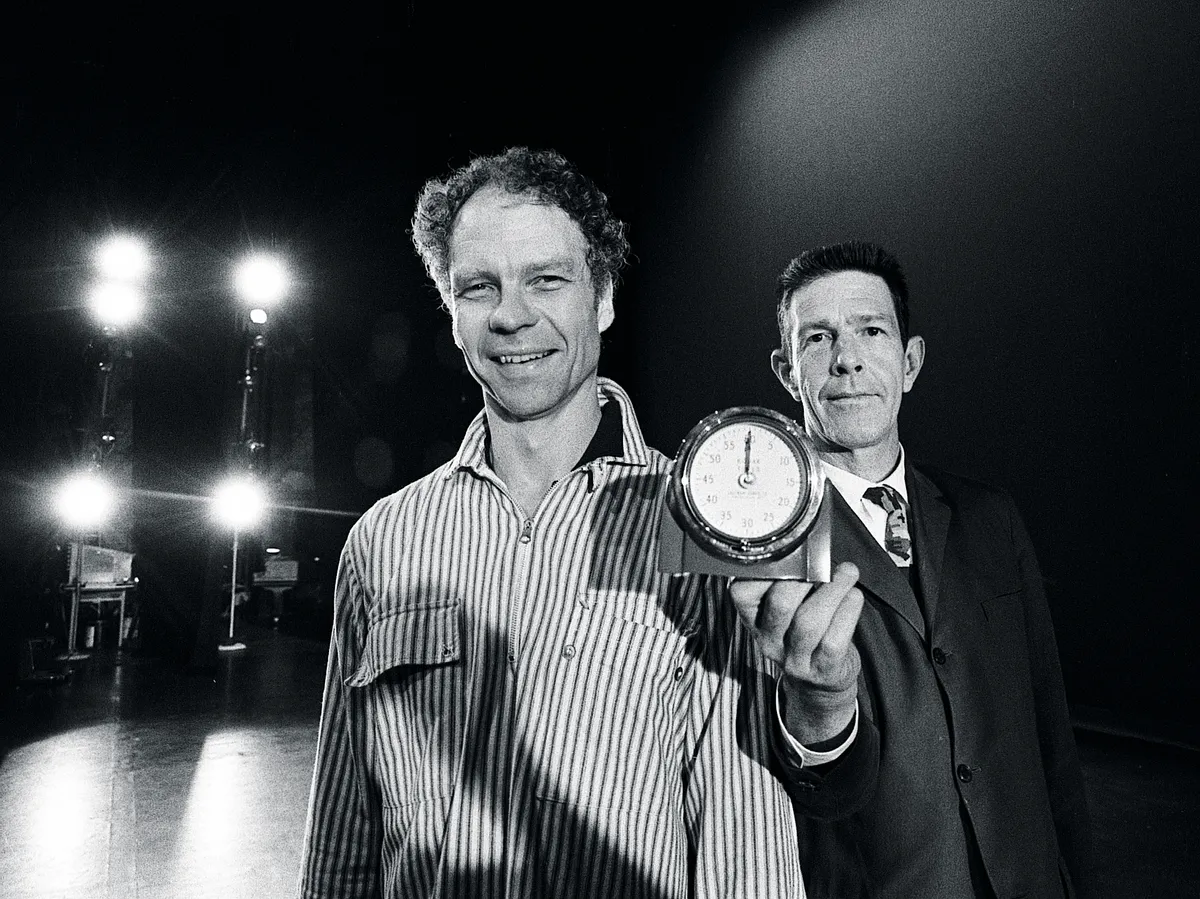 John Cage with his partner, the choreographer Merce Cunningham, in 1963